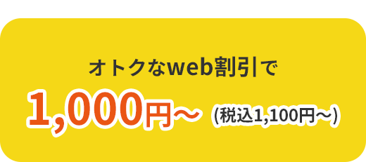 いまなら！オトクなweb割引で1,000円～(税込1,100円～)